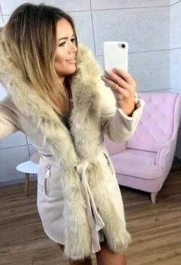 white Зимние длинные парки для женщин, повседневные однотонные куртки с капюшоном и пальто с поясом, модные плотные теплые пальто размера плюс - Цвет: white
