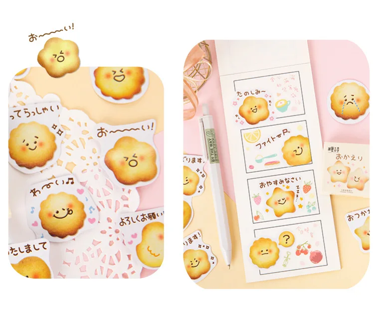 Мохамм 45 листов Kawaii Star бисквиты Happy Wink Cry expression японские Канцтовары Васи маскирующий стикер школьные принадлежности