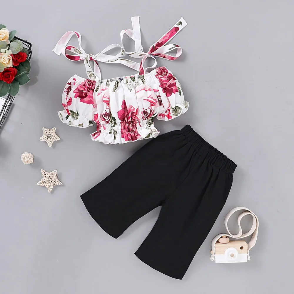 summer flower baby girl clothes set (7)