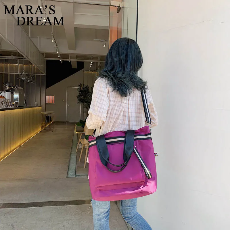 Mara's Dream новая однотонная оксфордская сумка на плечо, простая нейлоновая Повседневная портативная Большая вместительная сумка-мессенджер