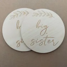 

20pcs Big Sisters Milestone Cards Baby Shower Gift Engrave Discs Crafts Cards