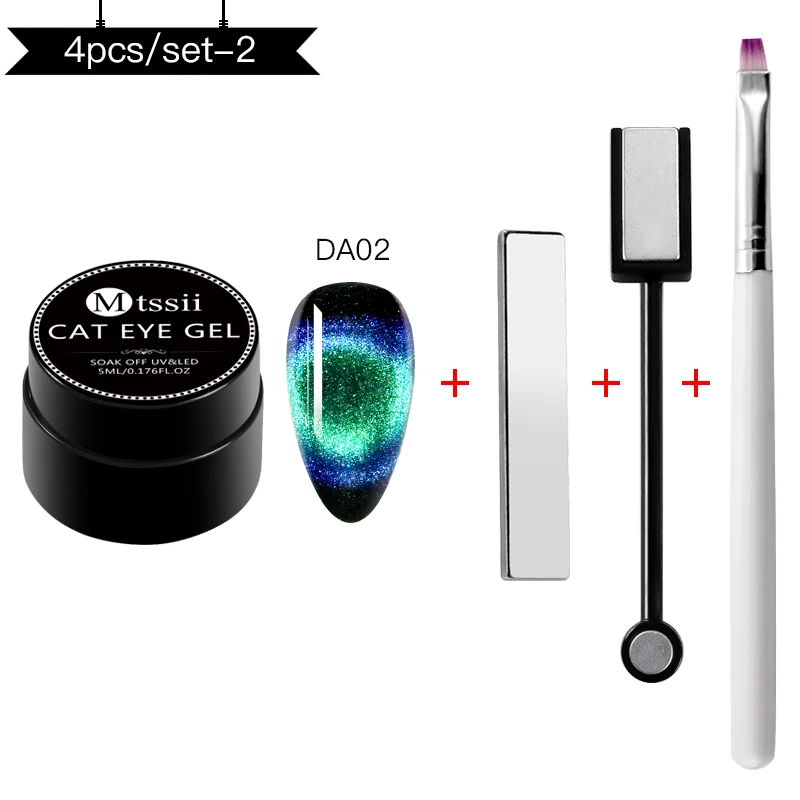 AZH07983 Mtssii 5ML 9D Cat Eye Gel Polish set Chameleon Magnetic UV Gel Varnish Magnetic Nail Soak Off UV LED Nail Art Gel Lacquer DIY - Цвет: AZH07983
