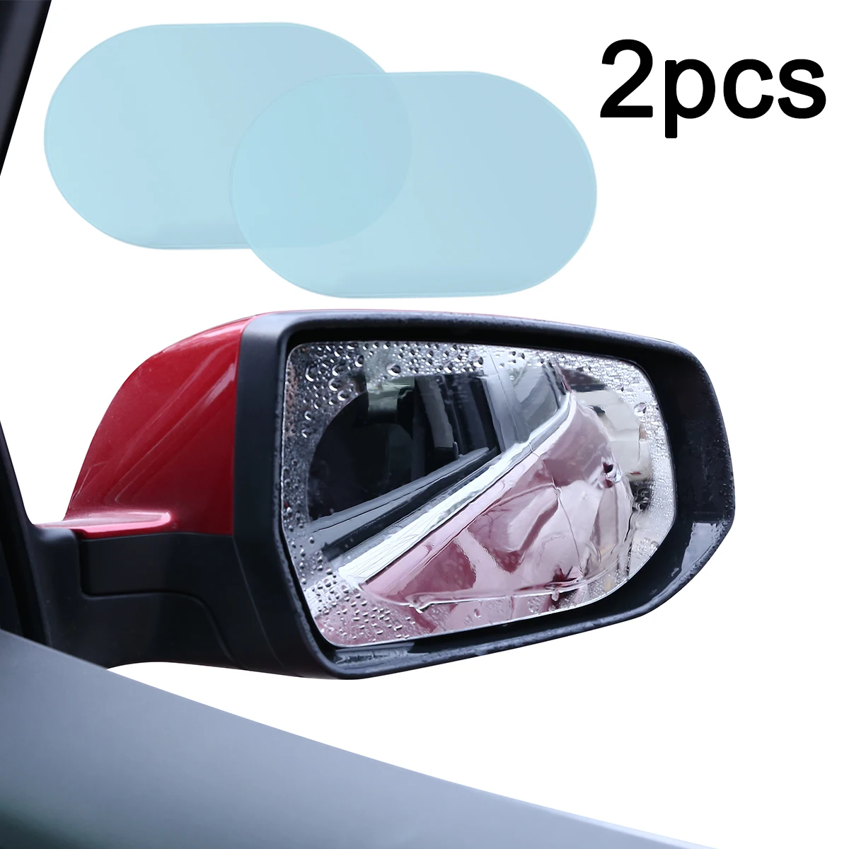 

New 2pcs 140*100MM Oval Car Anti Water Fog Mist Film Rainproof Rearview Mirror Window Protective Film