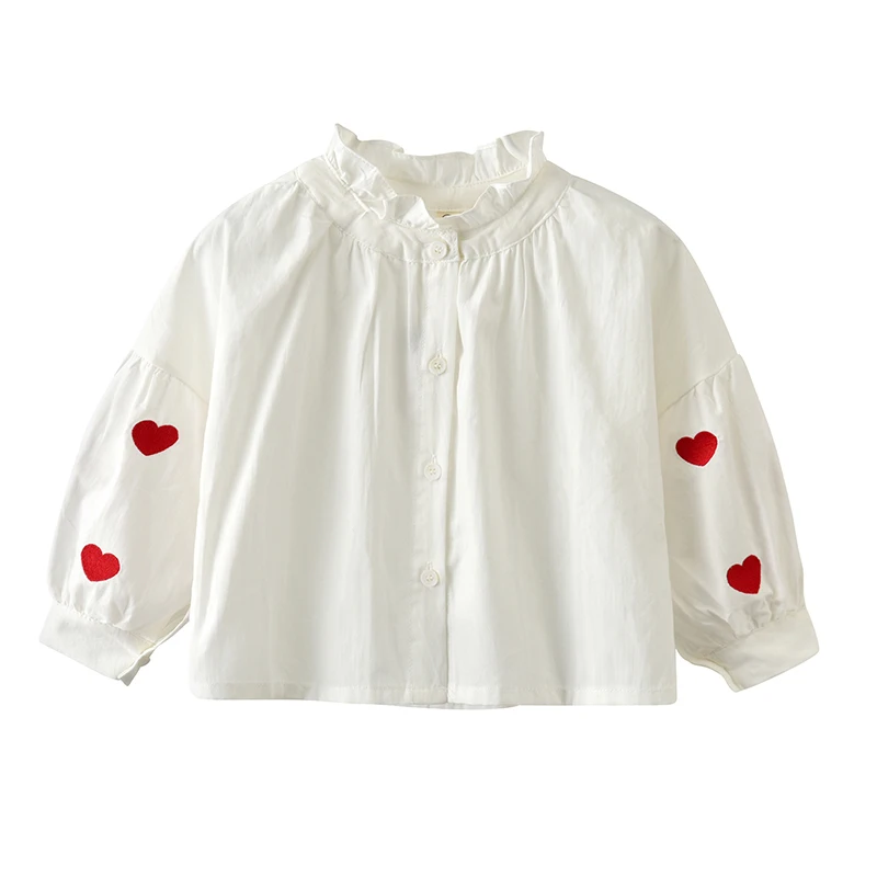 Sifafos baby girls blouses clothes shirt autumn blouse cotton long sleeve cute white female children clothing shirts