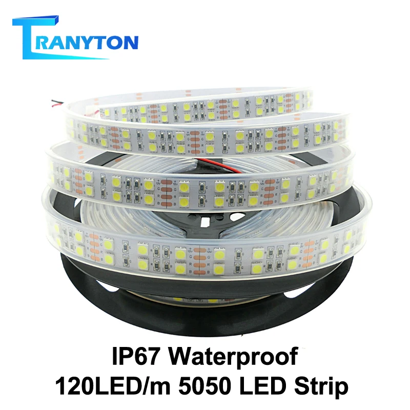 120 светодиодный s/М полосы 5050 DC12V силиконовая трубка Водонепроницаемый IP67 гибкий