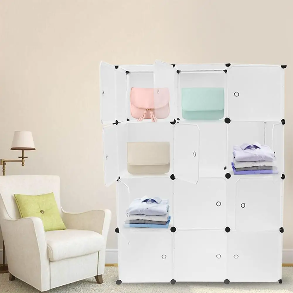 

12 Grids Simple Resin Storage Box Cabinet DIY Extra Large Eco-Friendly Wardrobe Closet Organizer Clothes Holder