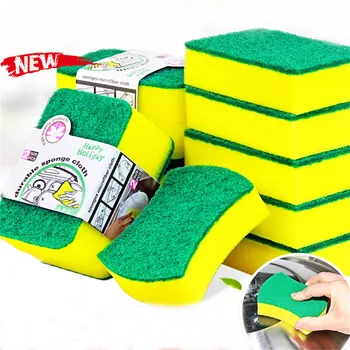 

10pcs High-density Emery Sponge Kitchen Cleaning Tools Wash Towel Rag Sponge One Hundred Clean Cloth Microfiber Dish Cloth