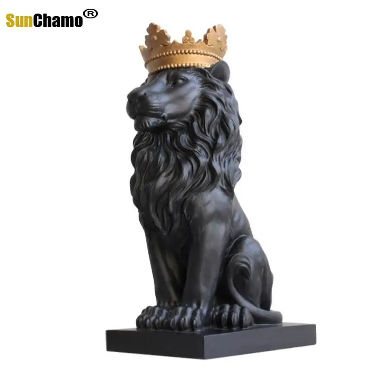 Black Crown Lion Statue Handicraft Decorations Christmas Decoration