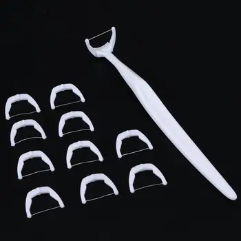 

20pcs Replaceable Teeth Floss Care Cleaner Plastic Toothpick Nylon Wire Floss Stick Between Teeth Cleaning Tool For Adult