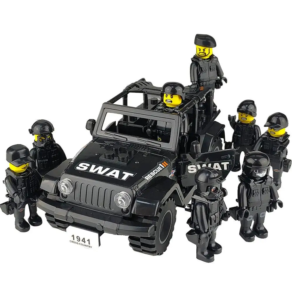 Military Special Forces Soldiers Bricks Figures Guns Weapons Compatible Legoings Armed SWAT Building Blocks Kids Toys