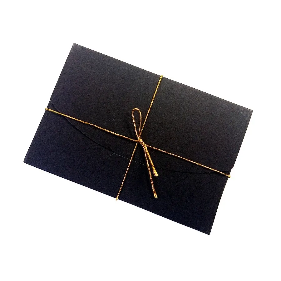 White cowhide black blank folding postcard packaging box 16*10.5cm package bagchrismas 10PCS packing pouches