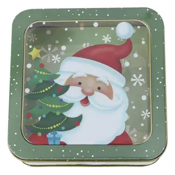 

1Pc Square Tinplate Candy Box Gift Packing Box Christmas Baking Wrapping Storage Candy Baking Packaging Box