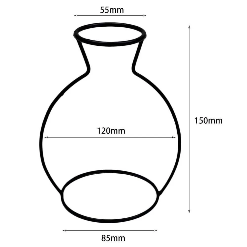 4 формы черные железные стеллажи ваза стеклянная для цветов украшения растение цветок железная ваза простые разнообразные вазы элегантный домашний декор