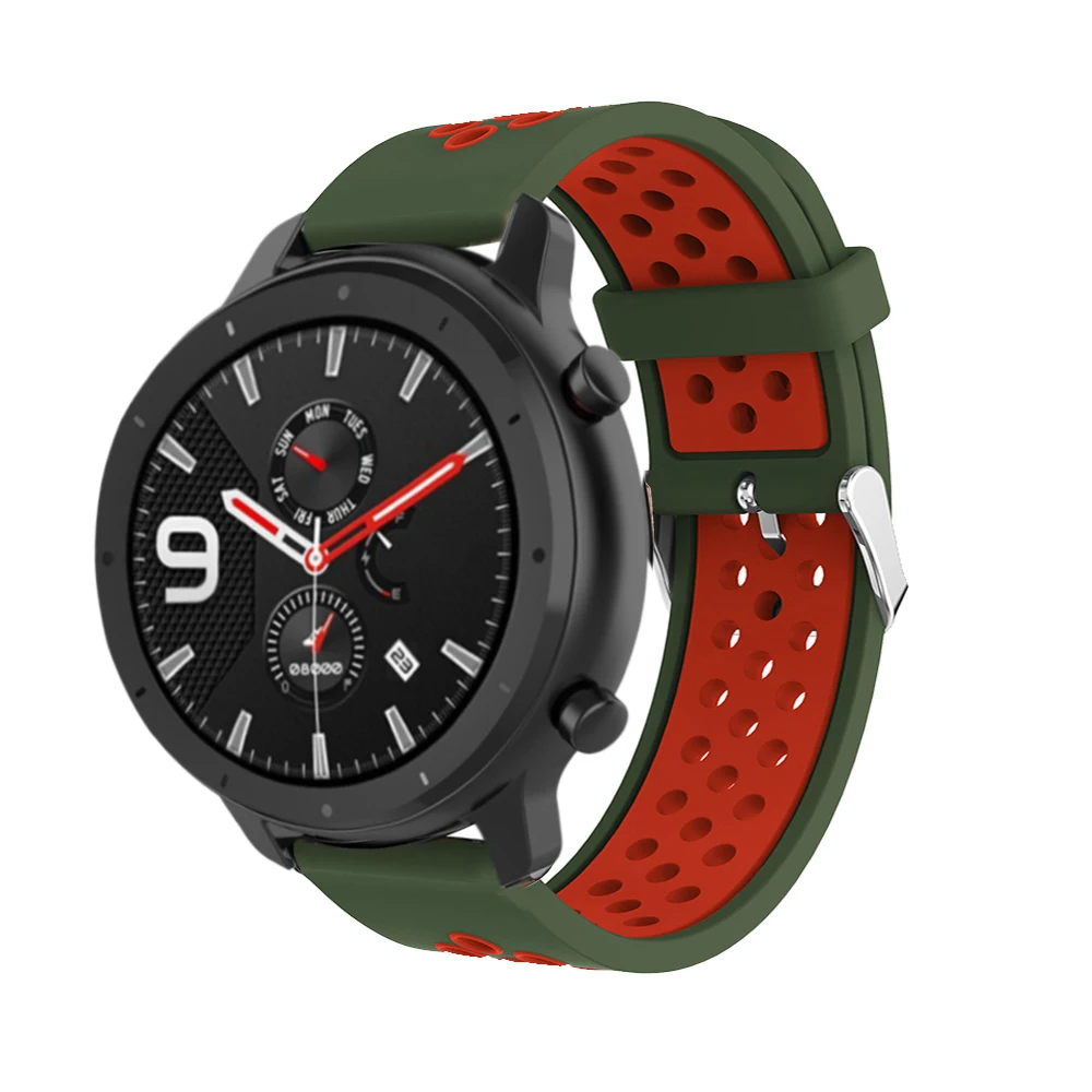 20 мм силиконовый браслет для Huami Amazfit GTR 42 мм ремешок для часов samsung Galaxy watch активный быстросъемный ремешок аксессуары