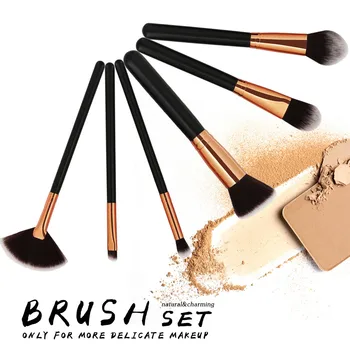 

5 Pcs Blending Wooden Handle High End Make Up Foundation Eyebrow Eyeliner Blush Cosmetic Concealer Brushes Tools