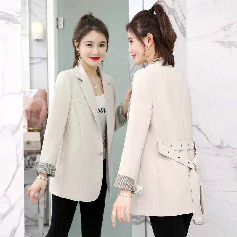 

2019 Spring And Autumn New Style Trend of Fashion Suit Jacket Elegant Versatile Waist Hugging Slimming Ol Elegant Casual WOMEN'S