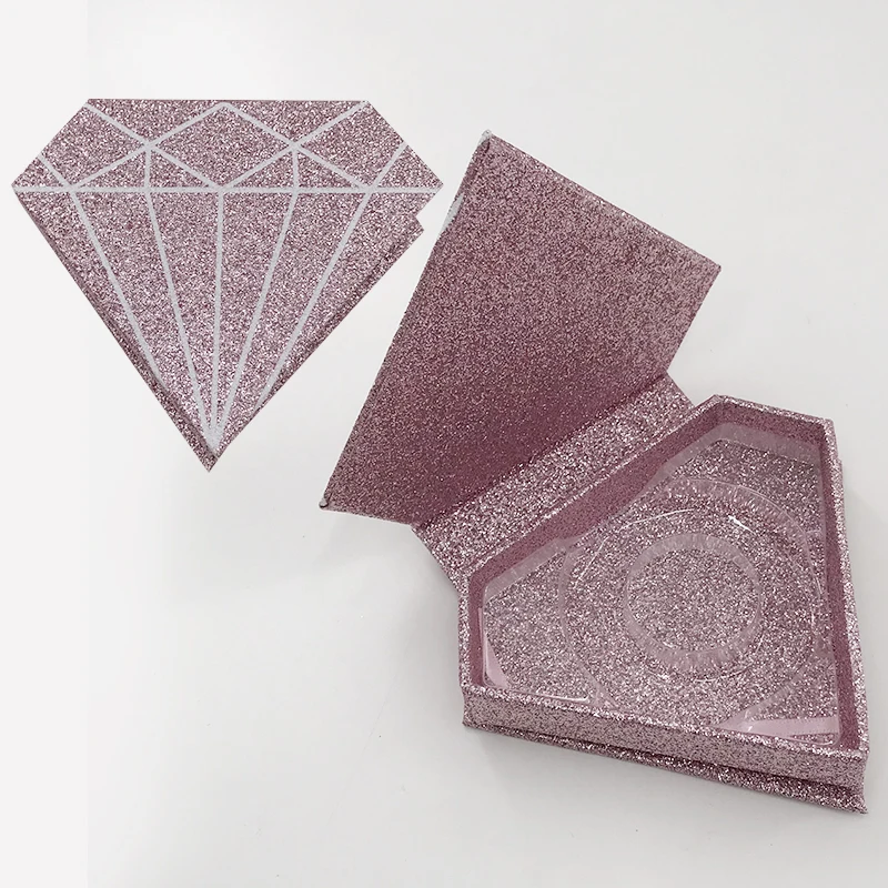 Glitter Light Pink Пустой Мрамор ресниц чехол из розового золота, ненатуральные искусственные коробка 3D норковые ресницы алмаз коробка - Цвет: Glitter Light Pink
