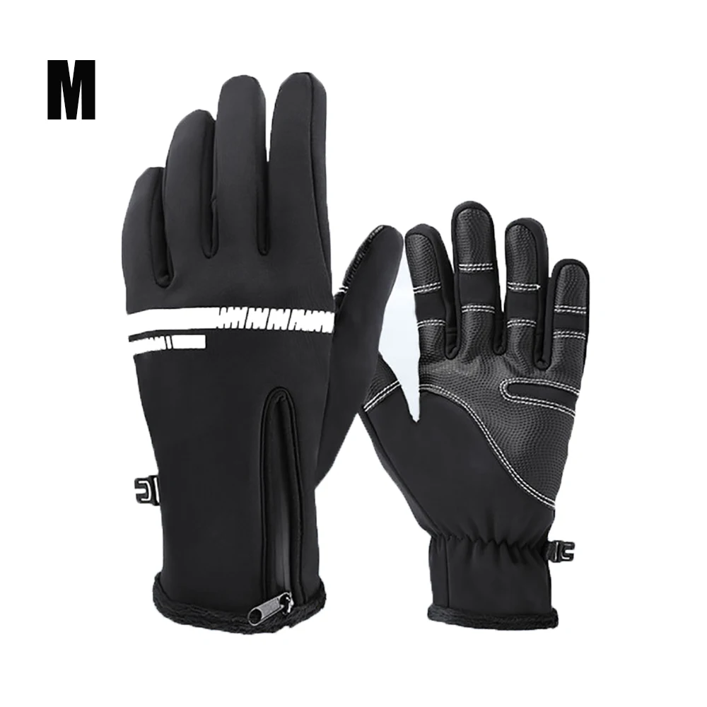 Warm Gloves Зимние лыжные перчатки профессиональные с сенсорным экраном Светоотражающие плотные теплые перчатки Спорт Бег Велоспорт перчатки для мужчин и женщин - Цвет: Warm Gloves