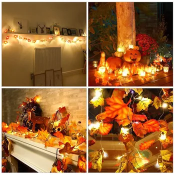 

Fall Thanksgiving Maples Leaves LED String Light Lamp Garland Festival Decor @LS