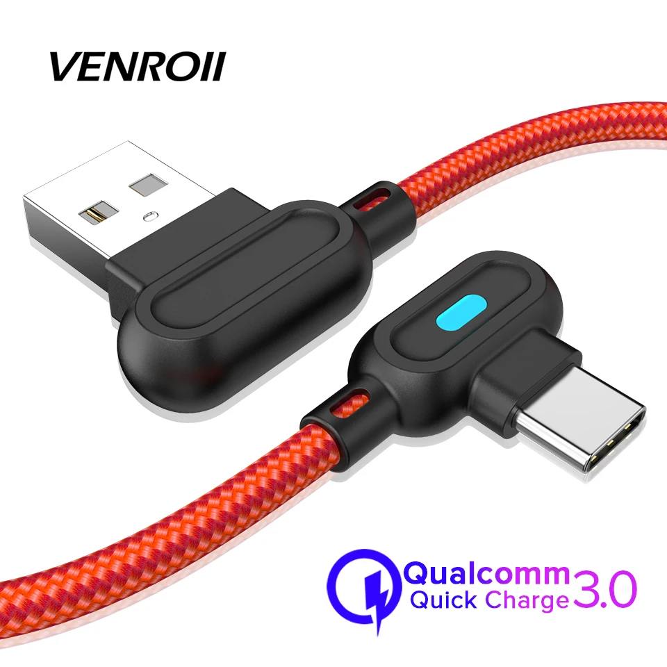 3A Fast Charging USB Type C Cable for Xiaomi Redmi Note 7 Nylon Type-C Quick Charge Cord for Oneplus LG HTC USB-C Data Sync Wire