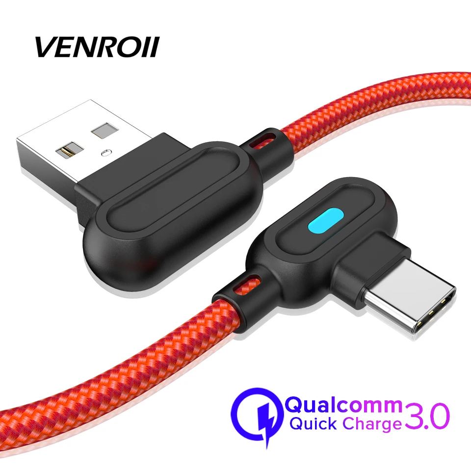 

3A Fast Charging USB Type C Cable for Xiaomi Redmi Note 7 Nylon Type-C Quick Charge Cord for Oneplus LG HTC USB-C Data Sync Wire