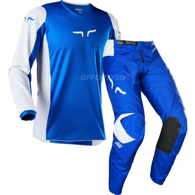 

2020 Naughty Fox MX 180 Prix Jersey Pants Motocross Dirt bike MX MTB ATV Adult Racing Suit Blue Motorcycle Gear Set