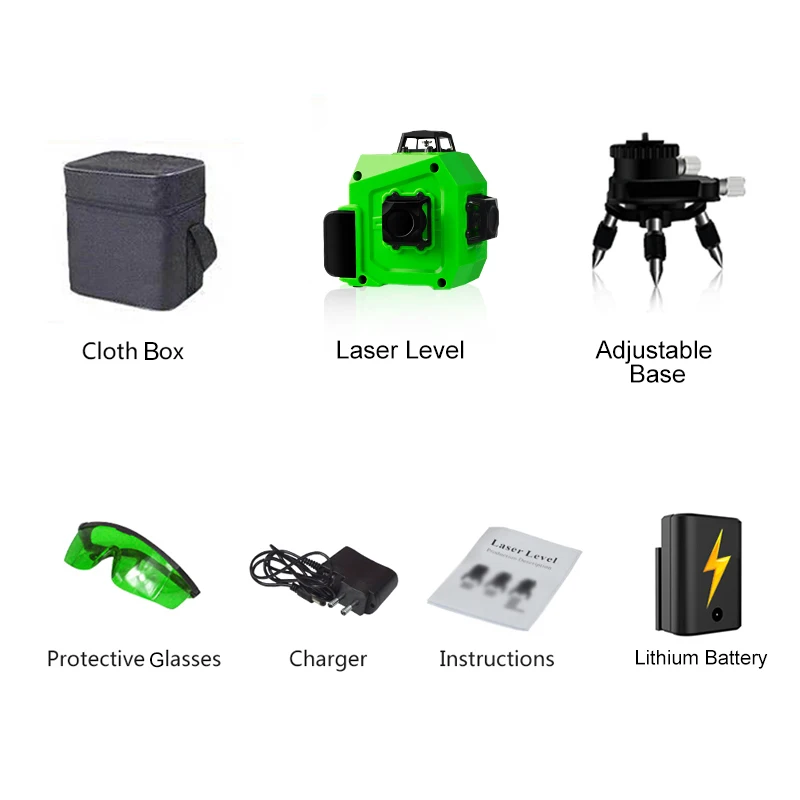 lux cloth box PRACMANU лазерный уровень зеленый 12 линий 3D уровень самонивелирующийся 360 горизонтальный и вертикальный крест супер мощный зеленый лазерный уровень - Цвет: lux cloth box