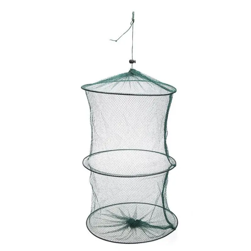

2 Layers Portable Waterproof Quick drying Nylon Fishing Net Fish Shrimp Mesh Cage Cast Net Foldable Fishnet Cast Crab shrimp