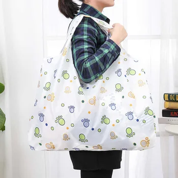 

Home Foldable Handy Recycle Eco Shopping Bags Reusable Tote Pouch Recycle Floral Fruit Vegetables Food Storage Handbags
