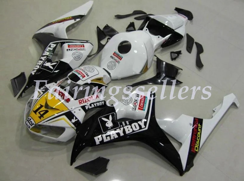 

Injection mold New ABS Full Fairing Kit Fit For Honda CBR1000RR 06 07 2006 2007 1000RR Fairings Black Whtie
