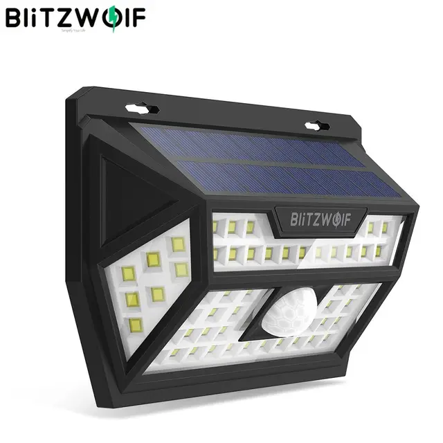 Blitzwolf BW OLT1 di Energia solare 62 LED Intelligente PIR del Sensore di Movimento di Controllo IP64 Lampada Della Luce Da Parete per Esterna del Percorso del Giardino Yard scecurity