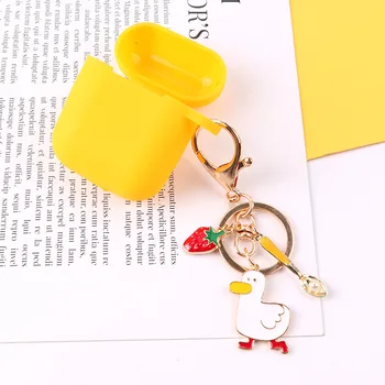 

For AirPods Pro 4 Case 4 mini /Pro 4 Korea cute duck Key Ring Silicone Case Fundas for Air Pods Pro 4 Earphone Protect Cover