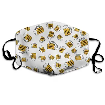 

NiYoung Unisex Fashion Anti Dust Pollution Outdoor Mouth Mask with Adjustable Ear Loops, Protection Warm Windproof Beer Cartoon