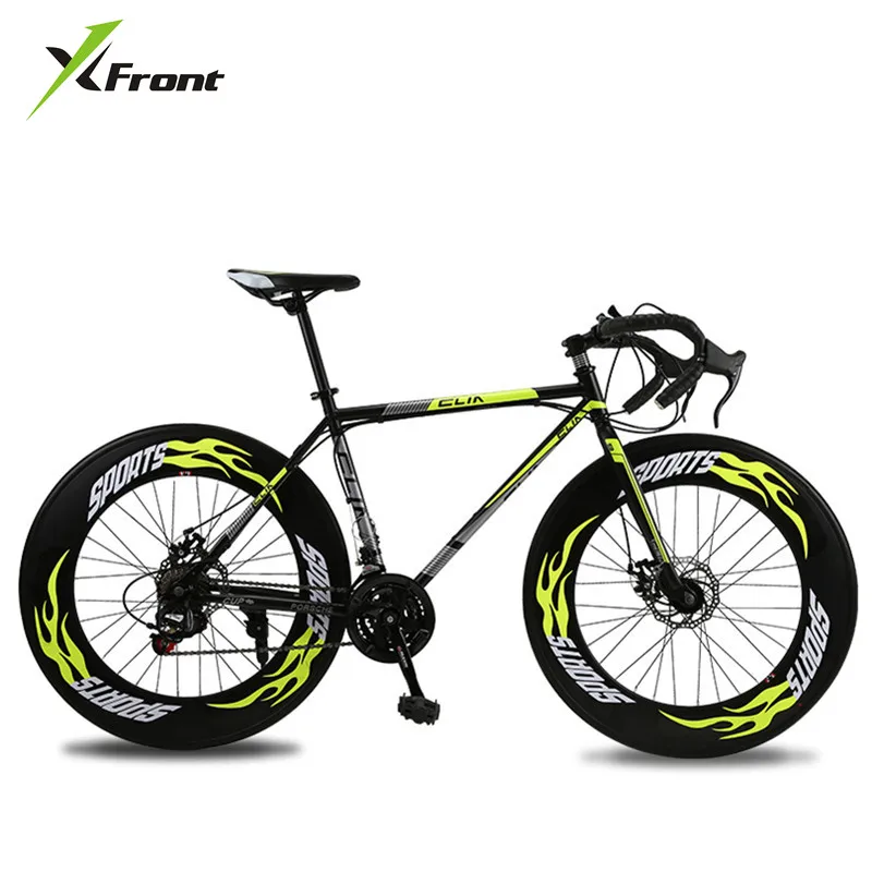 New Road Bicycle Carbon Steel Frame 700CC Wheel 21/27 Speed Dual Disc Brake Bicycle Outdoor Sports Racing Cycling Bicicleta New Road Bicycle Carbon Steel Frame 700CC Wheel 21/27 Speed Dual Disc Brake Bicycle Outdoor Sports Racing Cycling Bicicleta