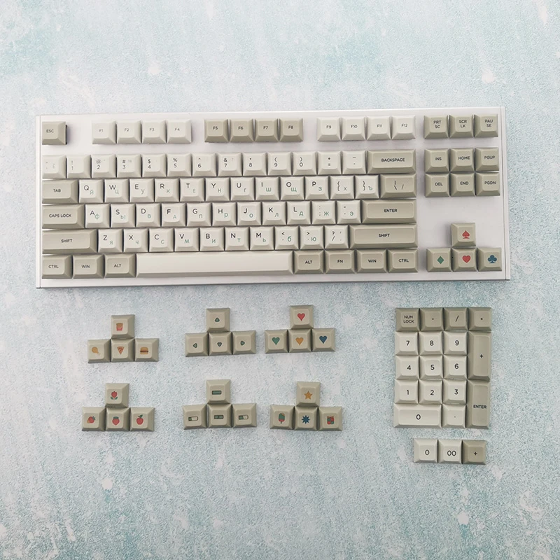 Набор ключей для механической игровой клавиатуры Dye Sub Dsa профиль русского корня