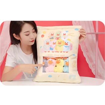 

K-STAR STORE Kids Comforting Birthday Gift Pillow Case Plushie Mini Dolls Pudding Plush Toys Zippered Plush Pillow