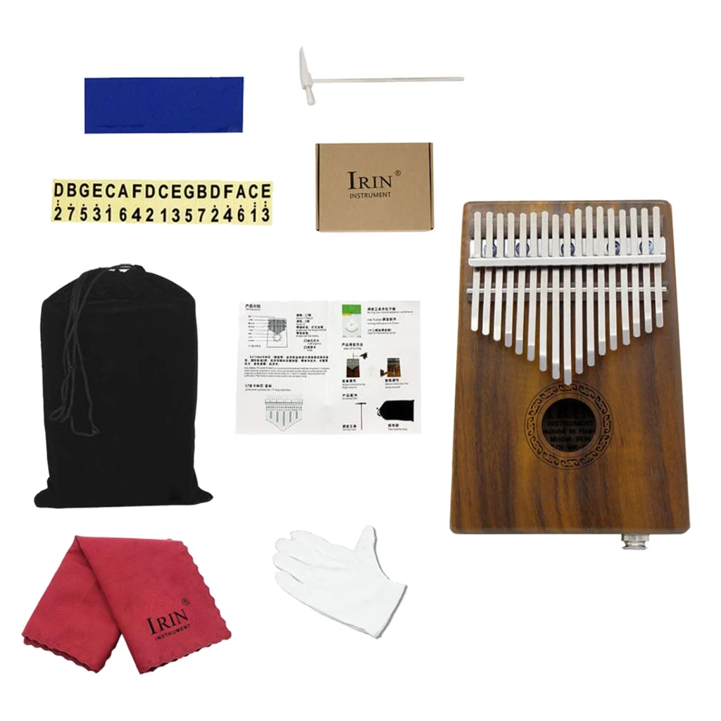 1 Set EQ Electric Kalimba Thumb Piano 17 Keys Mbira Wood Gift for Kids Friends