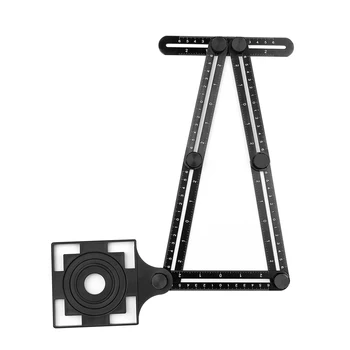 

Universal Ruler Aluminum Alloy Multi Angle Measuring Tool Laser Engraved Marking for Professional Builders Craftsmen Engineer