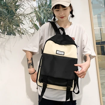 

Large Capacity Backpack College Students Hit Color Simple Mochila School Bagpack Multi-functional Female Festival Gifts