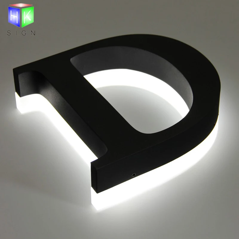 

Outdoor Waterproof Stainless Steel 3D House Number Acrylic Backlit Led Channel Letters Sign For Store Name Advertising Display