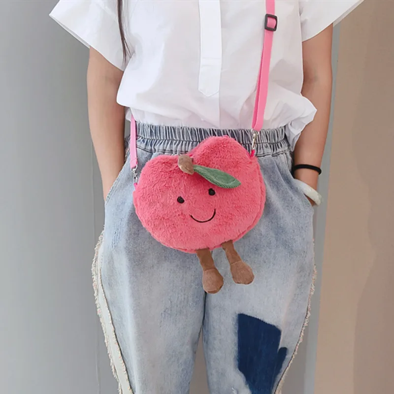 Avocado Shoulder Bag Cute Fruit Plush Backpack Watermelon Pineapple Cherry Ins Hot Coin Purse Super Ugly (6)