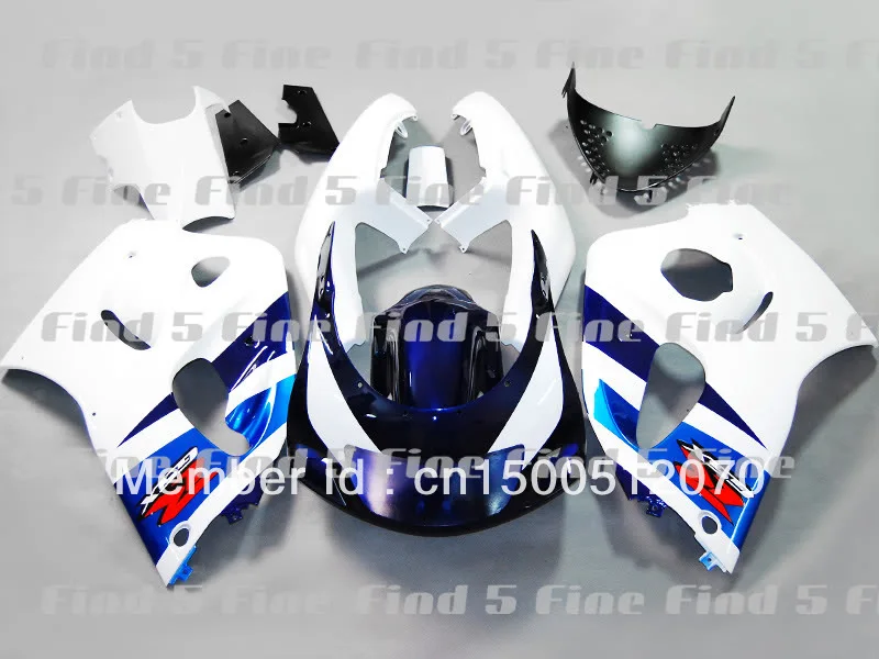 Белого и синего цвета для GSXR600 GSXR750 96 97 98 99 00 GSX-R600 GSX-R750 96-00 GSXR 600 750 1996 1997 1998 1999 2000 1996-2000