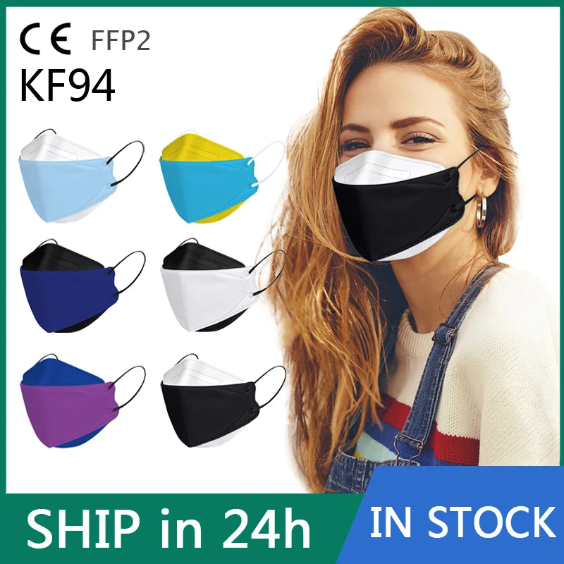 Mascarillas faciales KF94 para adultos, máscaras Kn95 con estampado de estrellas, higiénicas, ffp2, 1-10 Uds.