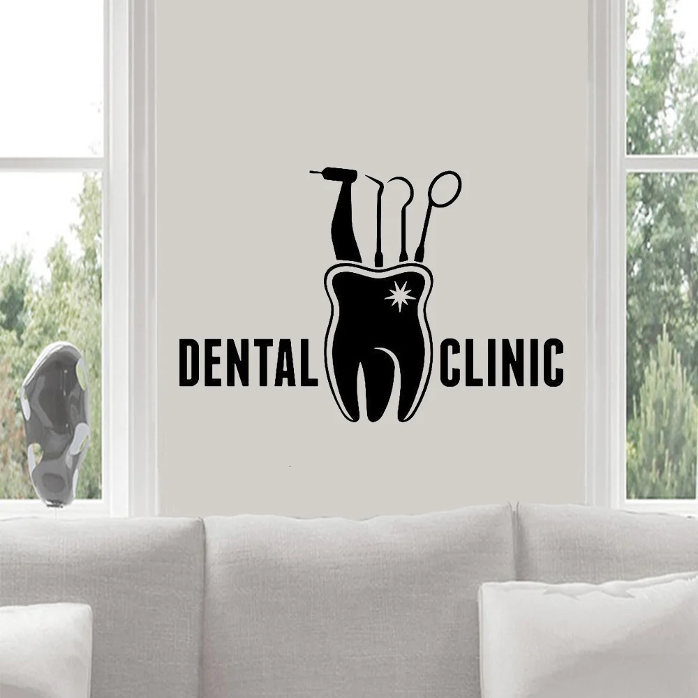 Dental Clinic Sign Wall Stickers Decal Stomatology Vinyl Window