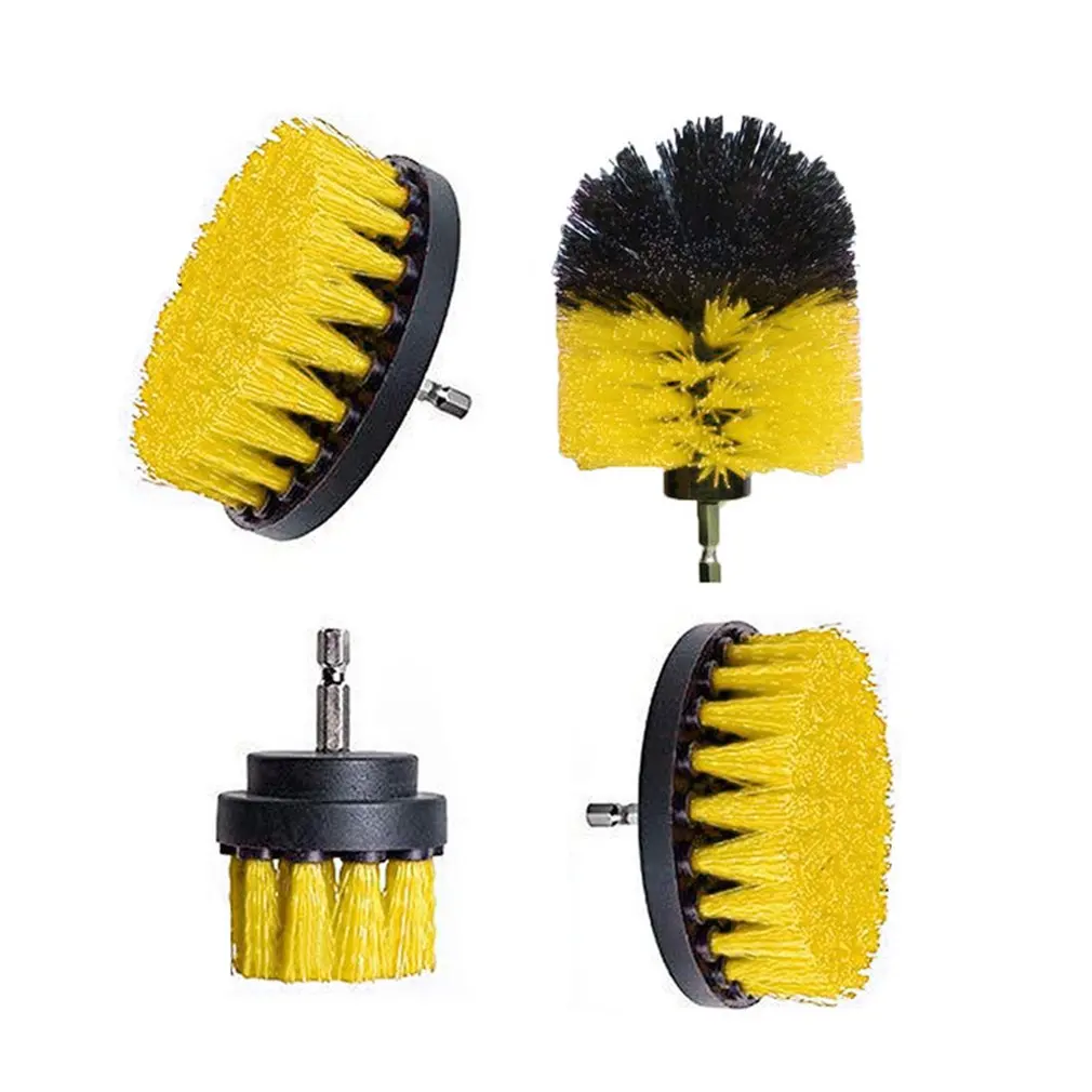 4Pcs Electric Drill Brush Kit Plastic Round Cleaning Brush For Carpet