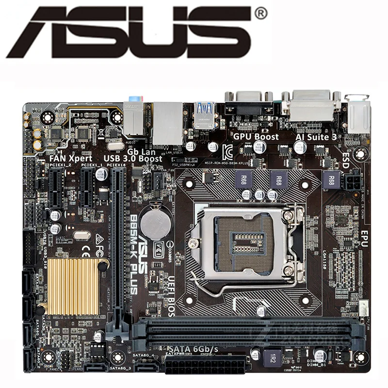LGA 1150 ASUS B85M-K PLUS материнская плата Micro ATX B85M K системная DDR3 для Intel B85 16GB настольная SATA3