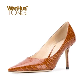 

Wanhuatong Fashion Sexy Business Office Daily Pointed Toe Stiletto Heel Stone Pattern Muticolor Pumps