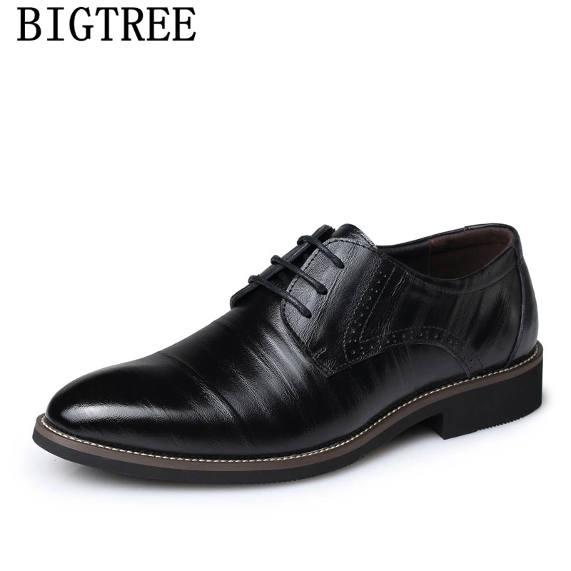 Mens Formal Shoes Genuine Leather Evening Dress Italian Oxford Shoes For Mens Dress Boots Brown Dress Office Shoes Men Classic
