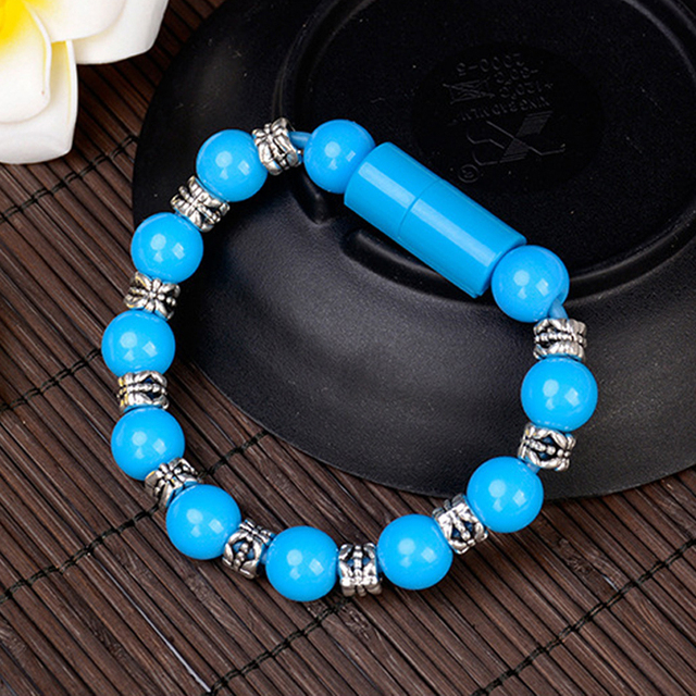 Smart Charger Bracelet Beads USB Invisible Charging Data for IPhone Type C Android Women Bracelet Jewelry Wrist