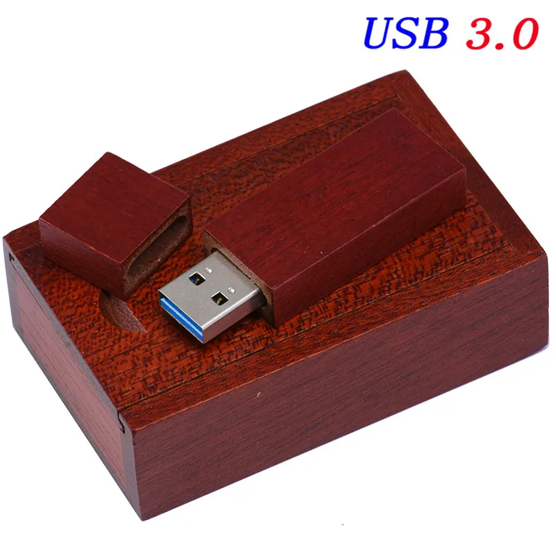 JASTER USB 3,0 деревянный+ коробка флэш-накопитель с логотипом карты Usb флэш-накопитель 4 ГБ 8 ГБ 16 ГБ 32 ГБ 64 ГБ деревянная ручка-накопитель usb флешка Пользовательский логотип - Цвет: Rose wood